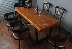 Cuisine chambre utilisé meubles récupérés bois exotique table à manger - Product Image 5