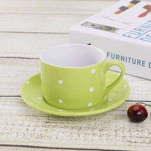Moderne 240 ml En Céramique Lumineux De Couleur Glaçure Porcelaine Café Thé Tasses et Soucoupes Ensemble - Product Image 4