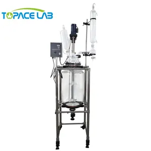 Topacelab High Quality 20L Glass Reactors Used 10L/30L/50L/100L Bioreactor/Pilot Plants Chemical Reactor High Quality