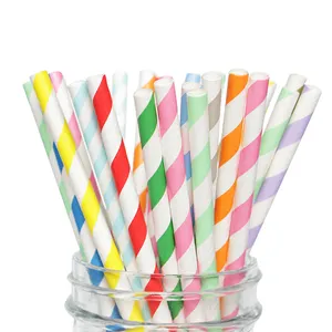 Online Best Sale Carious Drinking Decorations Parties Birthday Parties Weddings Stripe Paper Straw Drinking