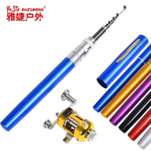 Portable Pocket Telescopic Mini Fishing Pole Pen Shape Folded Fishing Rod With金属Reel Wheel