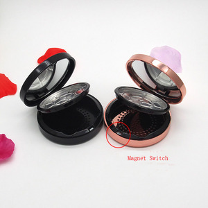 Boîte à poudre cosmétique <span class=keywords><strong>vide</strong></span> compacte noire et blanche à double couche, diamètre intérieur 55 mm, pour blush, bronzer, avec miroir - Product Image 2