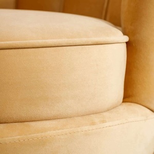 Poltrona Moderna Decorativa in Tessuto <span class=keywords><strong>Giallo</strong></span> per Soggiorno, <span class=keywords><strong>Divano</strong></span> Singolo Sagomato in Velluto - Product Image 6