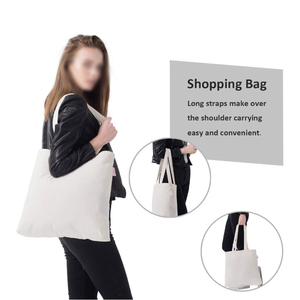 Grande Mode Sac à Provisions Réutilisable <span class=keywords><strong>Plage</strong></span> Blanc Lourd ToteBag Toile Avec Logo Personnalisé - Product Image 3