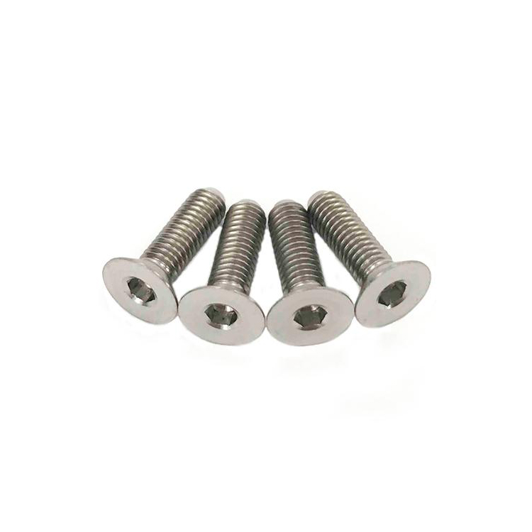 คุณภาพสูง M3 M4 M5 Hex ไดรฟ์ Groove Flat Countersunk หัวไทเทเนียมสกรู