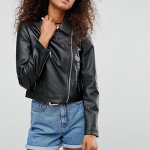 2018 di Alta Qualità Standard di Nero Sexy Giacca di Pelle Bomber Per Le Donne Per La Moda e Freddo - Product Image 4
