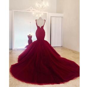 <strong>Pretty</strong> Backless Wine <strong>Red</strong> Mermaid <strong>Wedding</strong> <strong>Dresses</strong> 2024 Lace Beaded Fishtail Sexy <strong>Wedding</strong> Party Bridal Gowns Vestido De Noiva - Product Image 3