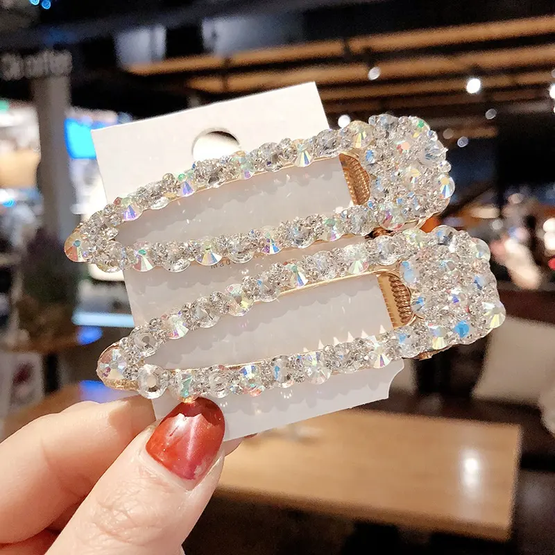 INS modische Korea Strass Enten schnabel Clip Voll diamant Kristall Haarnadel Clip Perle Haarnadel Frauen & Mädchen