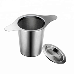 Stainless Steel Extra Fine Mesh <strong>Tea</strong> <strong>Infuser</strong> Steeper Strainer with Lid and Handle for Loose Leaf Grain <strong>Tea</strong> Cups Teapot <strong>Mugs</strong> - Product Image 1