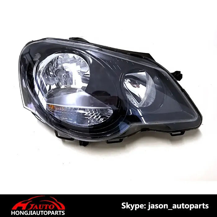 Car Front Head Lamp Lights for VW Polo 9N3 2005 Black 6Q1941008m