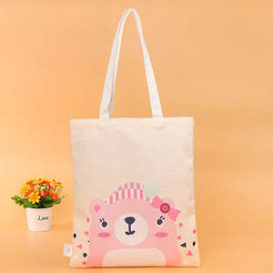 Gros toile <span class=keywords><strong>blanche</strong></span> sacs fourre-tout en coton avec logo personnalisé - Product Image 4