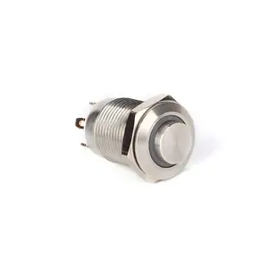 Pushbutton Switch Momentary Latching Push Button Switch Illuminated Pushhbutton Anti-vandal 12MM CE Stainless Steel IP65 3A 250V