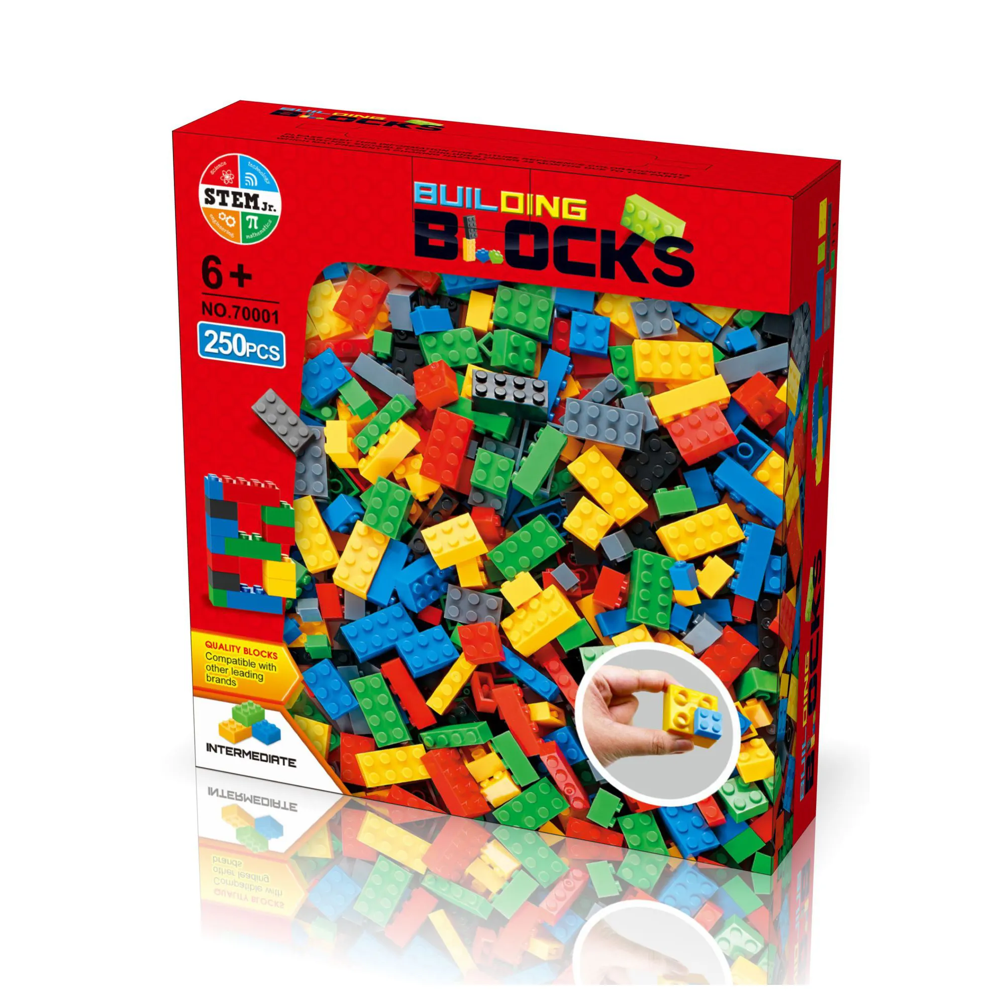 Çocuklar blok oyuncak 250 adet yapı taşları, bebekler için yapı tuğlaları 6 klasik renkler çocuk doğum günü hediyeleri