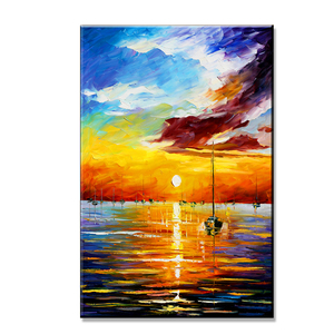 Puro fatto a mano wall art famoso tramonto seascape coltello pittura su tela - Product Image 1