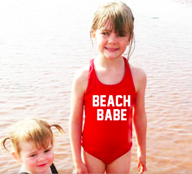 Цельный купальник, бикини, нейлоновый спандекс, детские купальники, высокое качество, буквенный принт, для детей, пользовательский OEM-сервис, для маленьких девочек 80 г