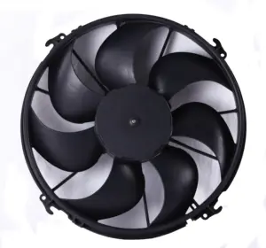 Chất Lượng Cao Thiết Kế Mới Condenser Fan KLNF259C 12 Inch DC Động Cơ Bàn Chải 12V Và 24V Kéo (Hút) Loại 7 Cong Blades Nhà Máy