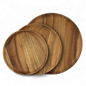 Redonda al por mayor de madera de acacia platos para la cena en - Product Image 1