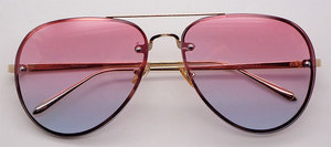 <span class=keywords><strong>Gafas</strong></span> de sol de alta calidad con gradiente de metal dorado, lentes rosas, la más bonita, de diseñador en línea, para aviación, última moda - Product Image 3
