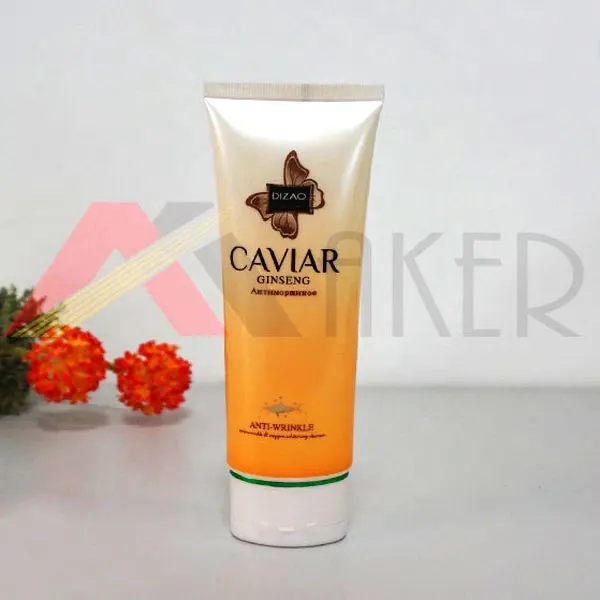 China factory LDPE flat oval gradient color cosmetic hand sunscreen cream facial cleanser packaging plastic tube with screw cap