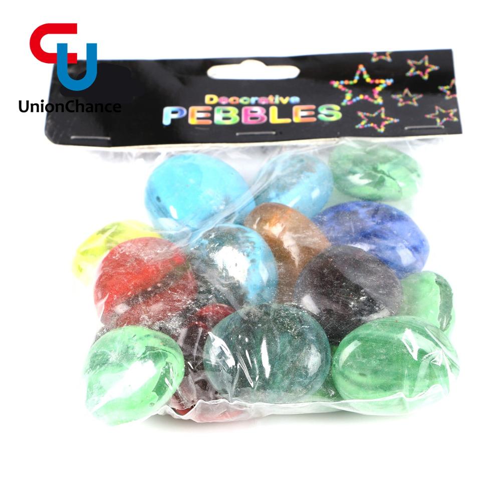 400 г красочный стеклянный мрамор для аквариума и цветочного горшка украшения