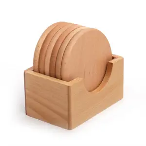 咖啡杯木制杯垫 beech 木圆形隔热垫创意实木小盘垫垫垫