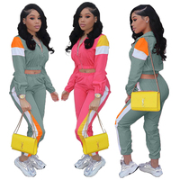 Özel logo kış polyester pembe spor giyim jogger eğitim spor seti iki parçalı bayan eşofman