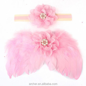Chaude Plume D'ange Ailes Avec Bébé Fille En Mousseline de Soie Fleurs Bandeau Cheveux Bandes Séance <span class=keywords><strong>Photo</strong></span> Accessoires HA-1053 - Product Image 5