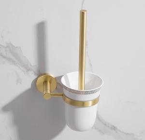 Muro del bagno Montato Spazzolato Oro Lavabo Toilet Brush Holder - Product Image 5