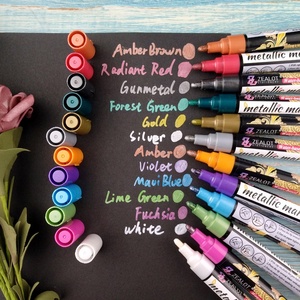 ปากกามาร์กเกอร์สีเมทัลลิกปากกาเน้นข้อความที่มีหลายสี - Product Image 4