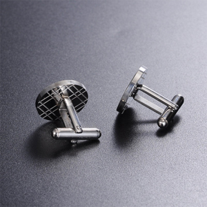 En gros Accessoires pour hommes : Ensemble de boutons de manchette ronds vierges en acier inoxydable personnalisables pour chemise de smoking, pour mariage - Product Image 3