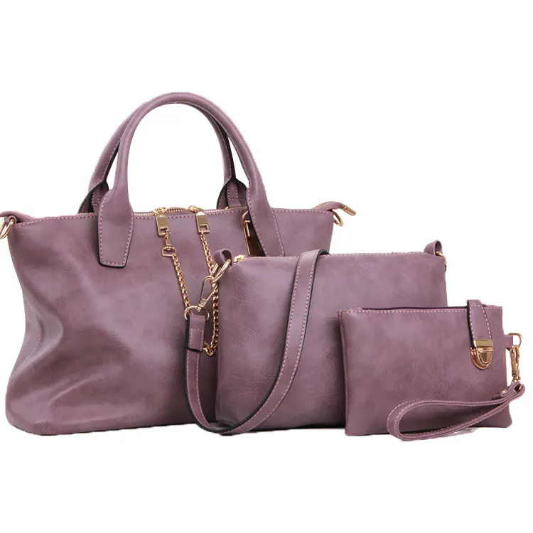 Toptan hindistan tasarımcı bayanlar lüks özel etiket el çantası markaları vintage 3 in 1 çanta seti kadınlar için