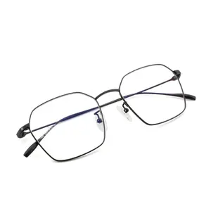 Unique designer irregular polygon Titanium glasses frames china eyeglasses manufacturer eye glasses for woman