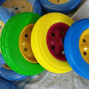 13 inch flat free tire pu wheel 3.00-8/3.25-8/3.50-8/4.00-8 metal rim with ball bearing