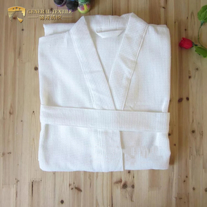 Barato blanco <span class=keywords><strong>Kimono</strong></span> de algodón Waffle <span class=keywords><strong>bata</strong></span> de baño para hombres y mujeres - Product Image 3