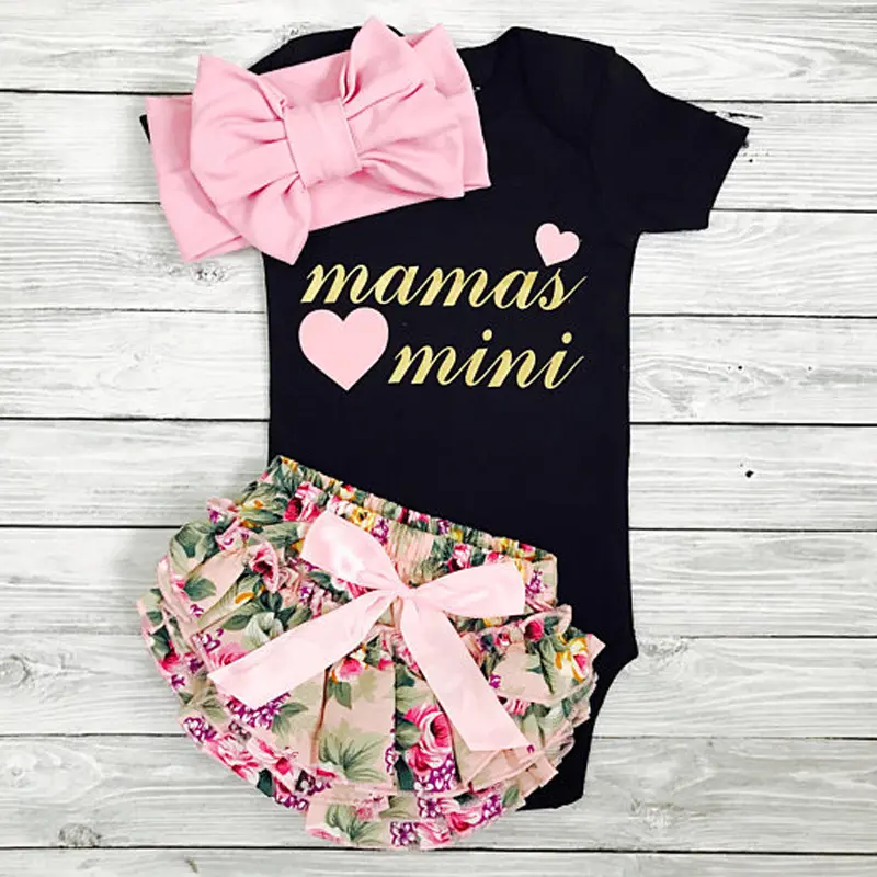 Kinderkleding Romper Met Lange Mouw Engels Letters Bloemen Cake Roze Hoofdband 3 Delige Set