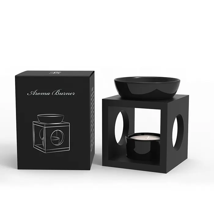 Black Wooden Frame Ceramic Aroma Oil Burner