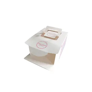 Boa Venda de transporte Plana colorido caixa de bolo caixa de papel de placa do marfim com logotipo personalizado