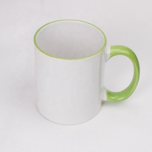 11oz đầy màu sắc rim xử lý Mug tùy chỉnh thăng hoa trống tráng cốc cà phê cho DIY hàng thủ công Quà Tặng - Product Image 2