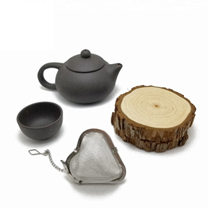 Infuseur à thé en maille en acier inoxydable, en forme de cœur, avec chaîne, nouveauté - Product Image 2
