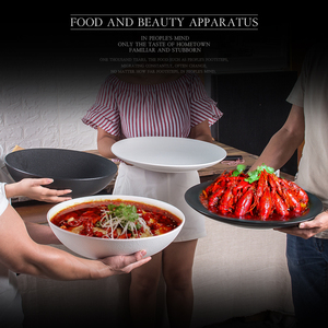 Moderne simple vitrage maison ronde <span class=keywords><strong>profonde</strong></span> en céramique alimentaire grande <span class=keywords><strong>assiette</strong></span> <span class=keywords><strong>creuse</strong></span> - Product Image 4