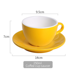 Venta caliente de la buena calidad de color brillante taza de café de porcelana y platillo para <span class=keywords><strong>restaurante</strong></span> - Product Image 2