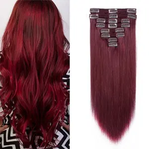 Vietnam remy hair extention of natural hair pu clip in hair extensions