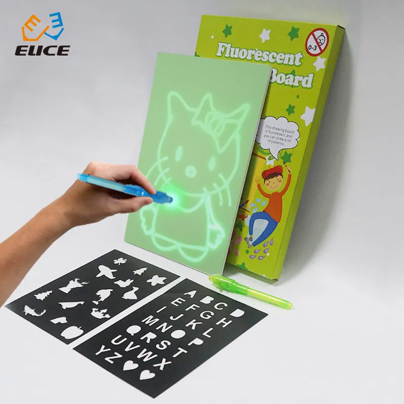 Juguete educativo de JSK-FA4 para niños, proyector fluorescente, tablero de dibujo, tablero de dibujo que brilla en la oscuridad CN;GUA