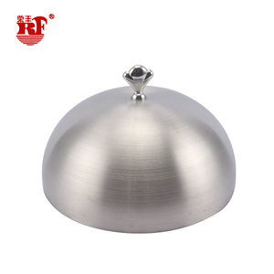 Couverture de plat en acier inoxydable, couronne de bœuf, style rond à la main, plat de steak, couverture alimentaire - Product Image 1