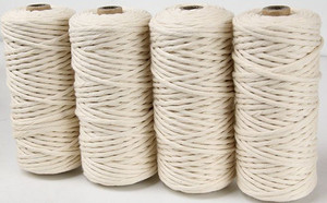 5Mm Tráng Tự Nhiên Duy Nhất Xoắn Bông Sợi Dây Macrame Dây Cho Tường Treo Và May Mặc Sử Dụng 100M - Product Image 2