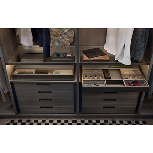 Armoires modernes en U du Vermont avec éclairage LED, portes coulissantes en verre, placard <span class=keywords><strong>de</strong></span> <span class=keywords><strong>luxe</strong></span> pour chambre à coucher, <span class=keywords><strong>dressing</strong></span> <span class=keywords><strong>de</strong></span> <span class=keywords><strong>luxe</strong></span> étanche - Product Image 5