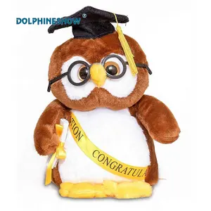 Búho de peluche personalizado para niños, regalos de recuerdo de graduación, Doctor, búho de peluche suave con LOGO