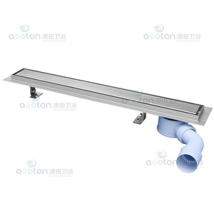 Drain linéaire de sol <span class=keywords><strong>pour</strong></span> <span class=keywords><strong>douche</strong></span> en acier inoxydable 304, OEM ODM, poli ou brossé, avec grille de sol en <span class=keywords><strong>plastique</strong></span>, CE ISO 9001, divers modèles - Product Image 3