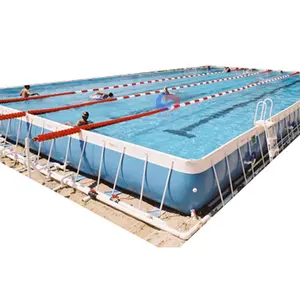 Piscina mobile esterna con struttura in acciaio fuori terra da 25m * 15m * 1.5m per l'allenamento del nuoto scolastico