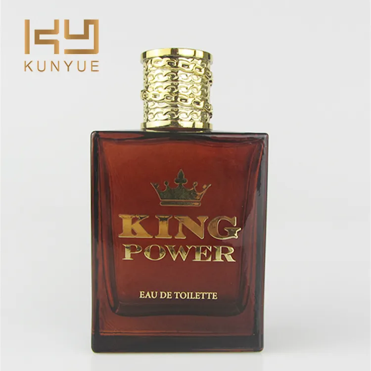 Wholesale Square 100ml Brown Glass Spray King Power Perfume Bottle For Men